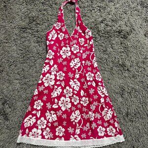 Y2K Floral Halter Dress By Naploi Size S